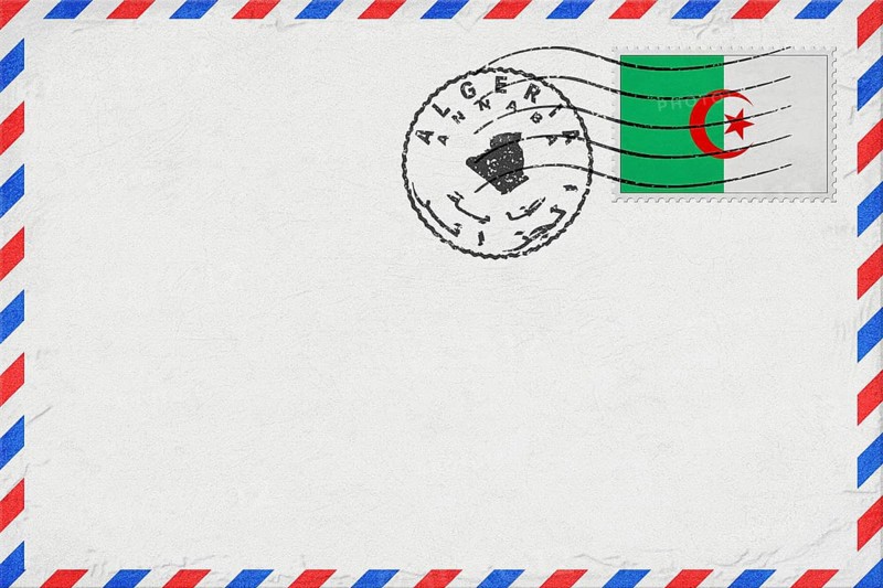 Algeria Annaba Vintage Air Mail Envelope with Flag and Postmark