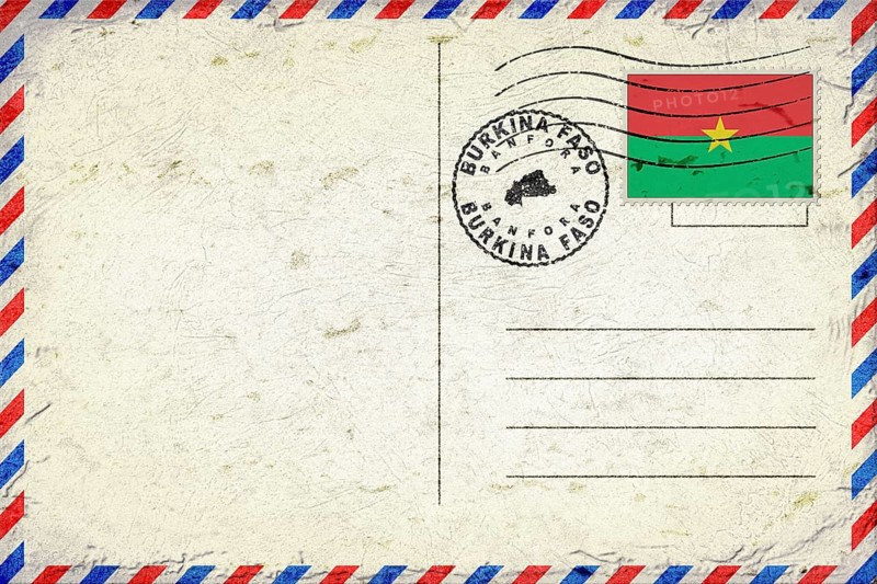 Burkina Faso Banfora Vintage Air Mail Envelope with Flag and Postmark