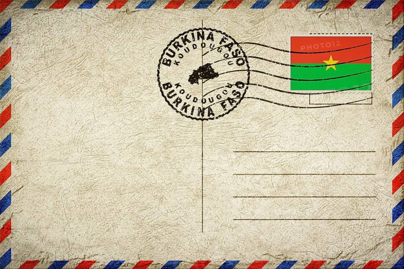 Burkina Faso Koudougou Vintage Air Mail Envelope with Flag and Postmark