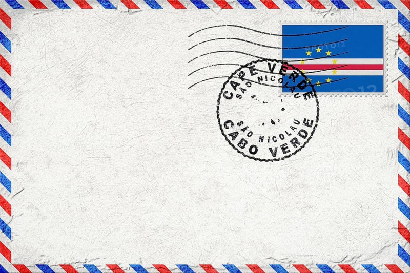 Cape Verde Sao Nicolau Vintage Air Mail Envelope with Flag and Postmark