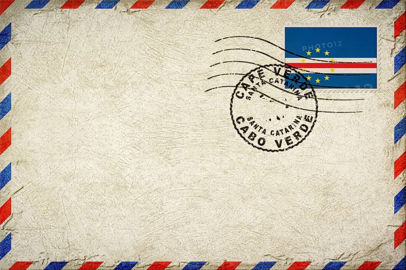 Cape Verde Santa Catarina Vintage Air Mail Envelope with Flag and Postmark