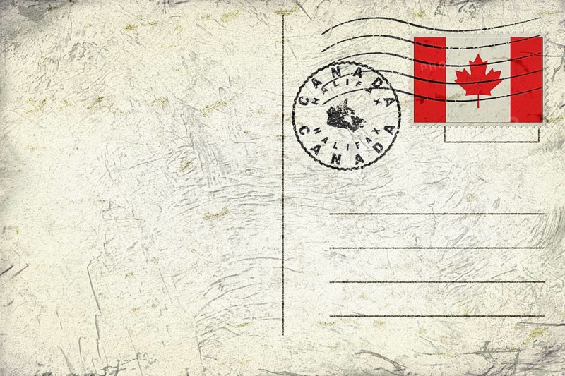 Canada Halifax Old Style Mail Envelope with Flag and Postmark