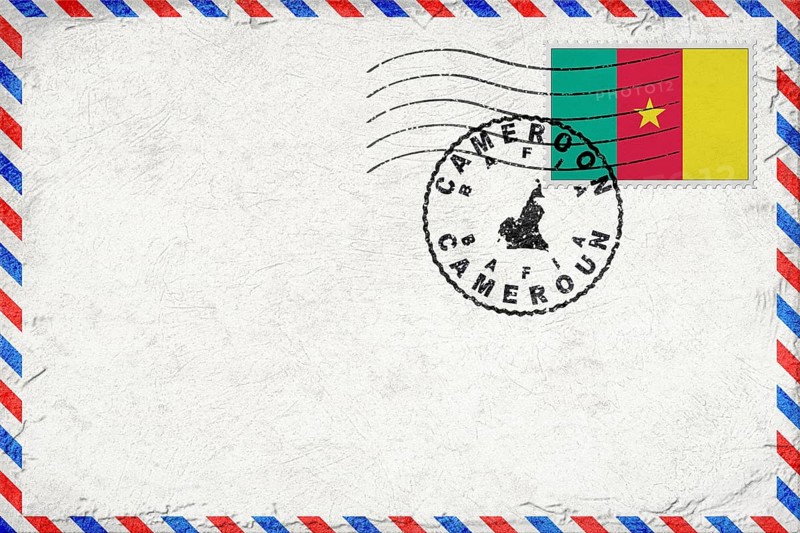 Cameroon Bafia Vintage Air Mail Envelope with Flag and Postmark