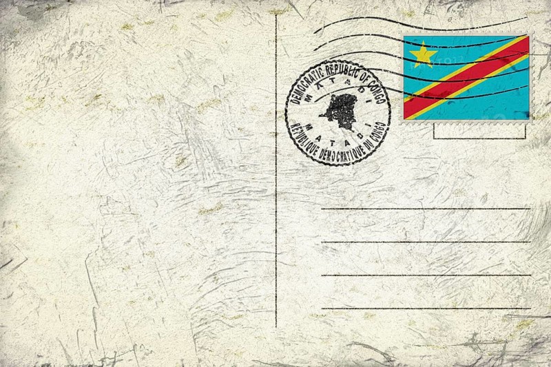 Democratic Republic of Congo Matadi Old Style Mail Envelope with Flag and Postmark