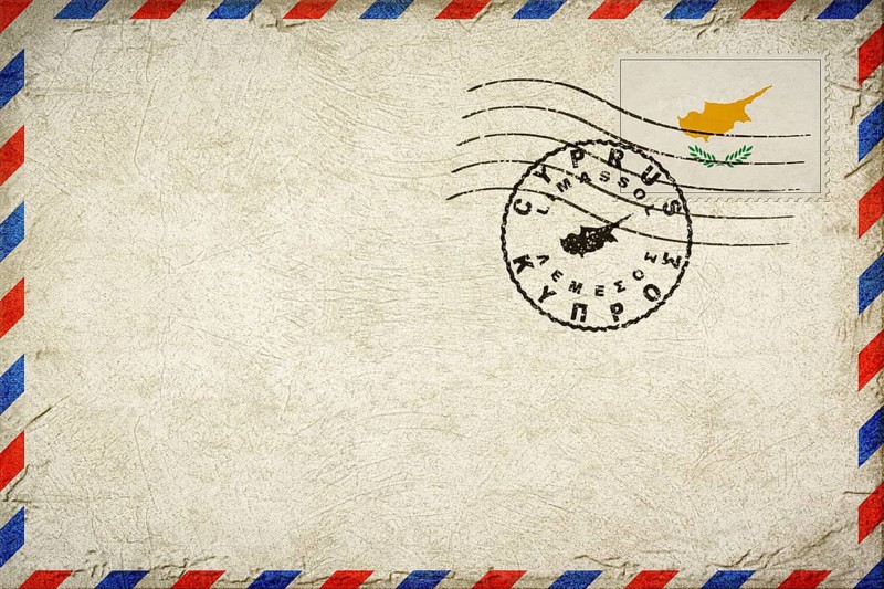 Cyprus Limassol Vintage Air Mail Envelope with Flag and Postmark