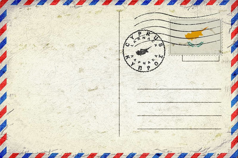 Cyprus Larnaca Vintage Air Mail Envelope with Flag and Postmark