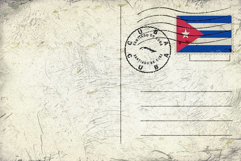 Cuba Santiago de Cuba Old Style Mail Envelope with Flag and Postmark