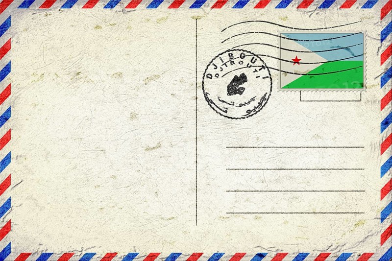 Djibouti Djibouti Vintage Air Mail Envelope with Flag and Postmark