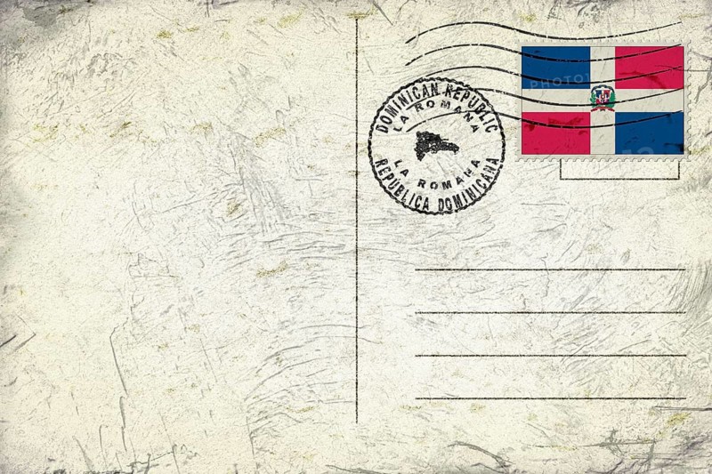 Dominican Republic La Romana Old Style Mail Envelope with Flag and Postmark