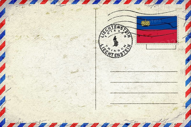 Liechtenstein Triesen Vintage Air Mail Envelope with Flag and Postmark