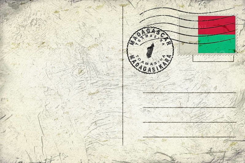 Madagascar Toamasina Old Style Mail Envelope with Flag and Postmark