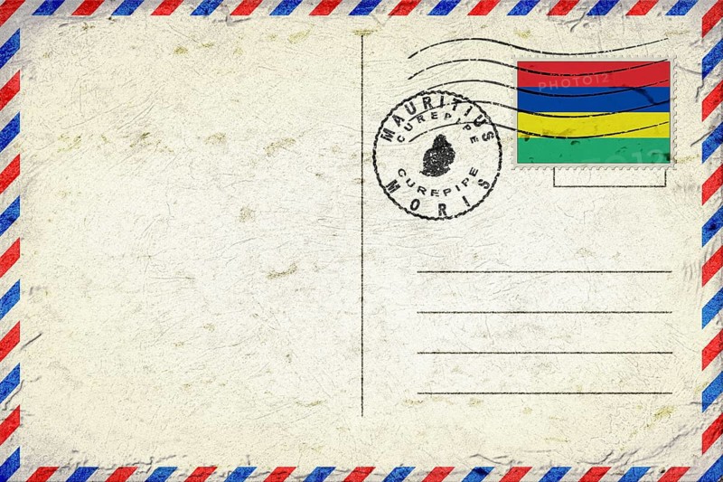 Mauritius Curepipe Vintage Air Mail Envelope with Flag and Postmark