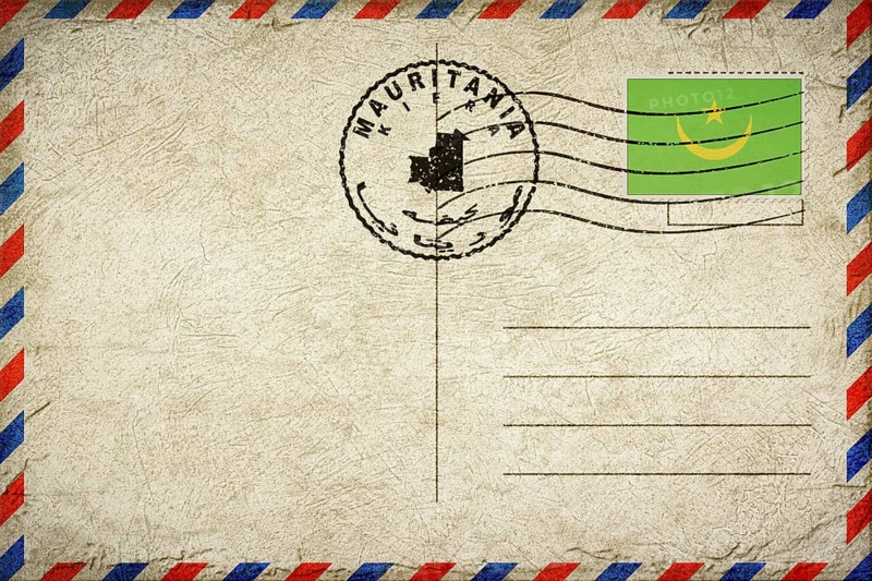 Mauritania Kiffa Vintage Air Mail Envelope with Flag and Postmark