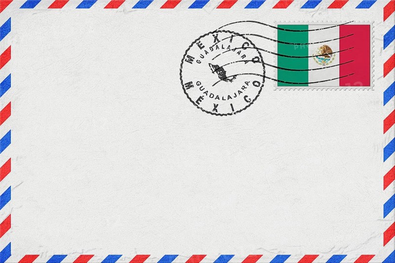 Mexico Guadalajara Vintage Air Mail Envelope with Flag and Postmark