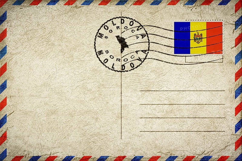 Moldova Soroca Vintage Air Mail Envelope with Flag and Postmark