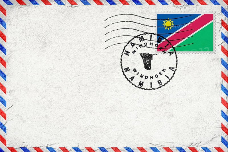 Namibia Windhoek Vintage Air Mail Envelope with Flag and Postmark