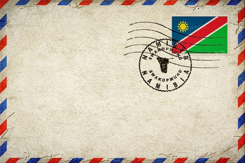 Namibia Swakopmund Vintage Air Mail Envelope with Flag and Postmark