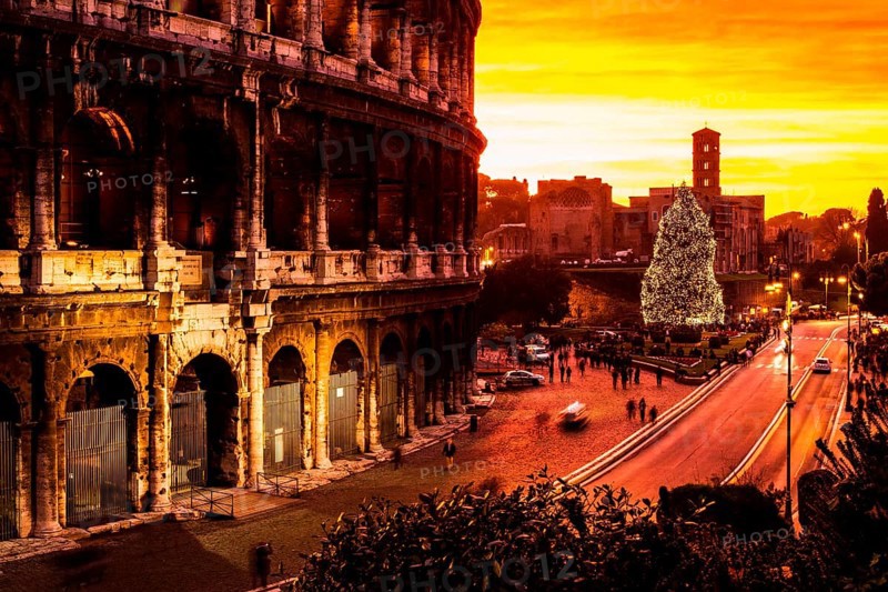 Colosseum at sunset. Rome, Province of Rome, Italy. 23.12.2012