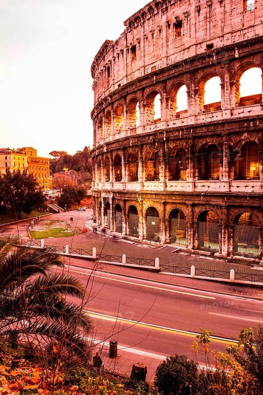 Colosseum at sunset. Rome, Province of Rome, Italy