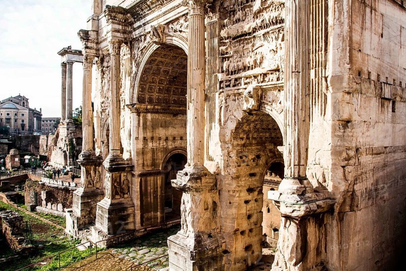 Arch of Septimius Severus (Arco di Settimio Severo) in the Roman Forum (Foro Romano). Rome, Province of Rome, Italy. 23.12.2012