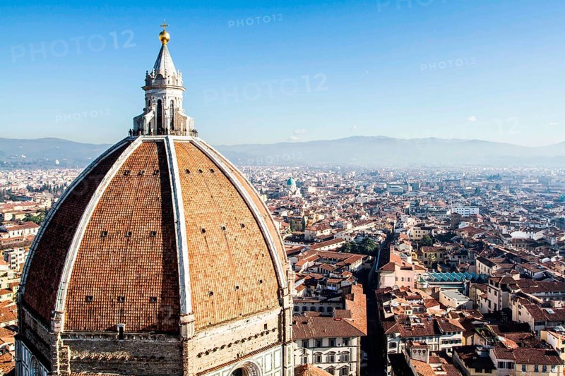 Florence Cathedral (Basilica di Santa Maria del Fiore) viewed from Giotto's Campanile. Florence, Province of Florence, Italy. 18.12.2012
