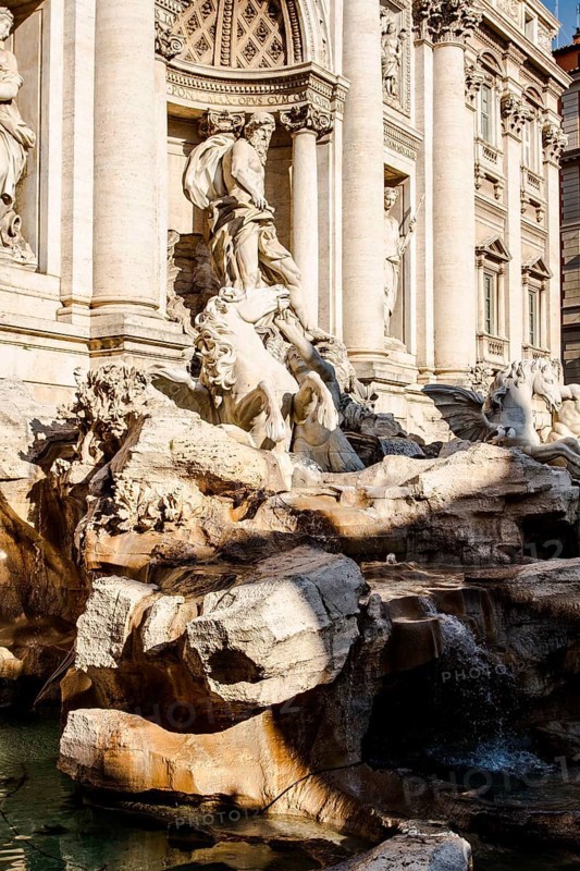 Fontana di Trevi, the largest Baroque fountain in the city and one of the most famous fountains in the world. Rome, Province of Rome, Italy
