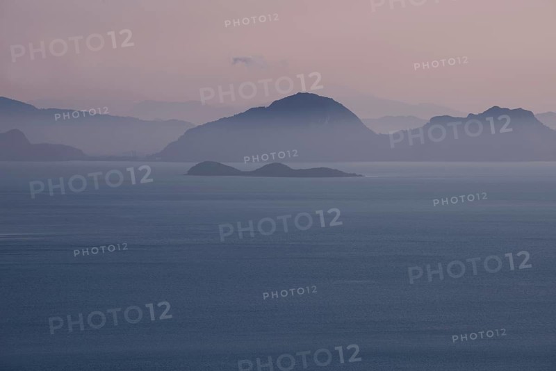 Thailand, View of Mainland (Surat Thani province) from koh Samui in the evening