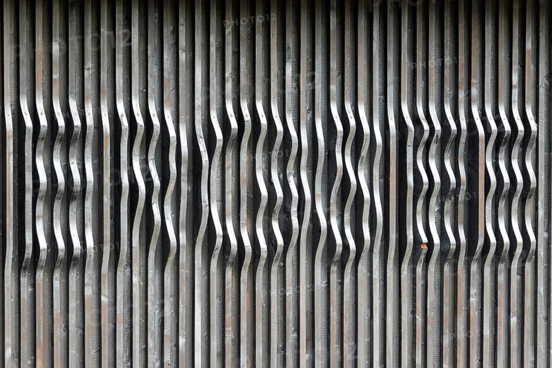 Wooden slats on a building on Freibergsee, Oberstdorf, Oberallgäu, Allgäu, Bavaria, Germany