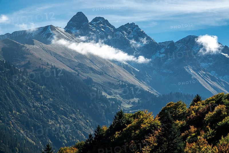 Trettachspitze, Mädelegabel and Hochfrottspitze, near Oberstdorf, Oberallgäu, Allgäu, Bavaria, Germany