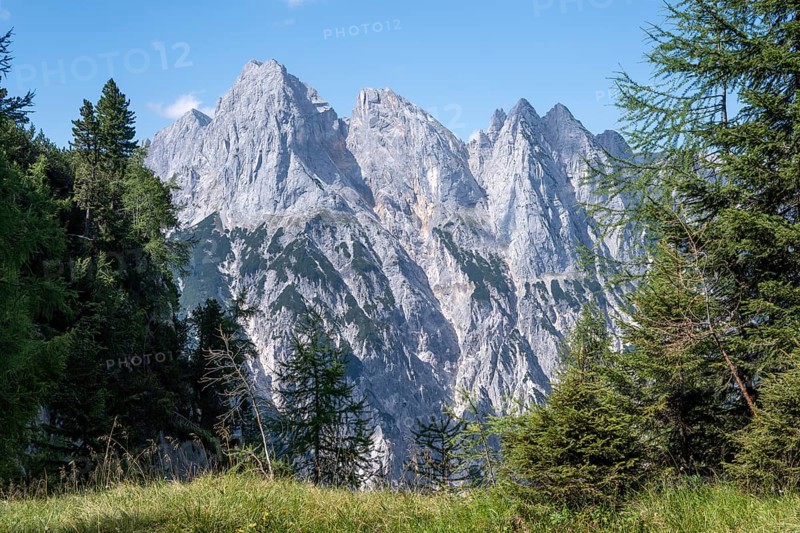 The wild mountains of Reither Alm Stadelhorn, Mühlsturzhörner and Grundübelhörner in Berchtesgaden National Park, Bavaria, Germany