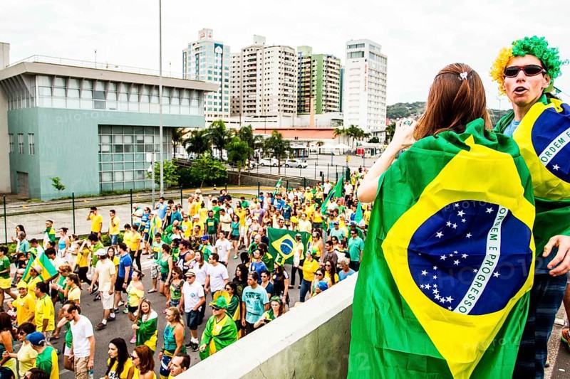 Manifestation for the impeachment of president Dilma Roussef on March 13th 2016. Florianopolis, Santa Catarina, Brazil