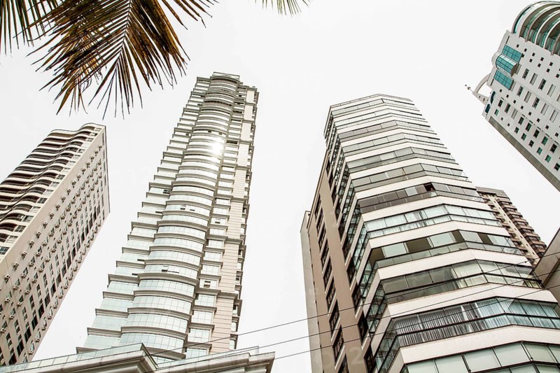 The Millennium Palace is the highest building in Brazil, with 46 floors and 177 meters high. It is the second building from left to right in the picture. Balneario Camboriu, Santa Catarina, Brazil. 09.03.16