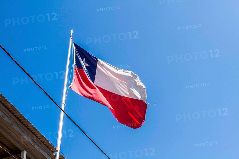 Chile National Flag. Iquique, Tarapaca Region, Chile