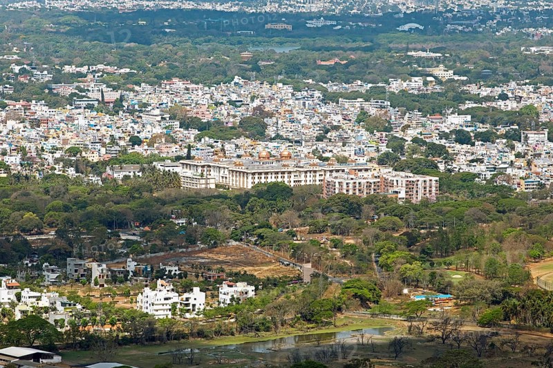 City view of Mysore or Mysore from Chamundi Hill, Karnataka, India