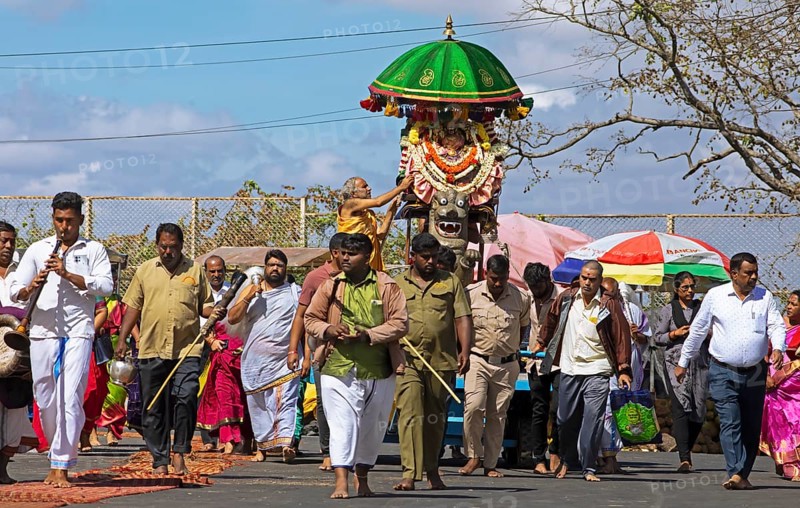 Puja at the Chamundeswar Hindu Temple on Chamundi Hill, Mysore or Mysore, Karnataka, India