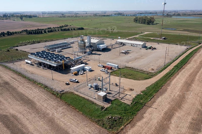 Garvin, Minnesota - Otherwise wasted energy from hot exhaust at eight compressor stations along the Northern Border Pipeline is used to generate zero emission electricity for the Basin Electric Power Cooperative. The compressor stations are needed to maintain pressure as the pipeline runs from Canada to the Chicago area