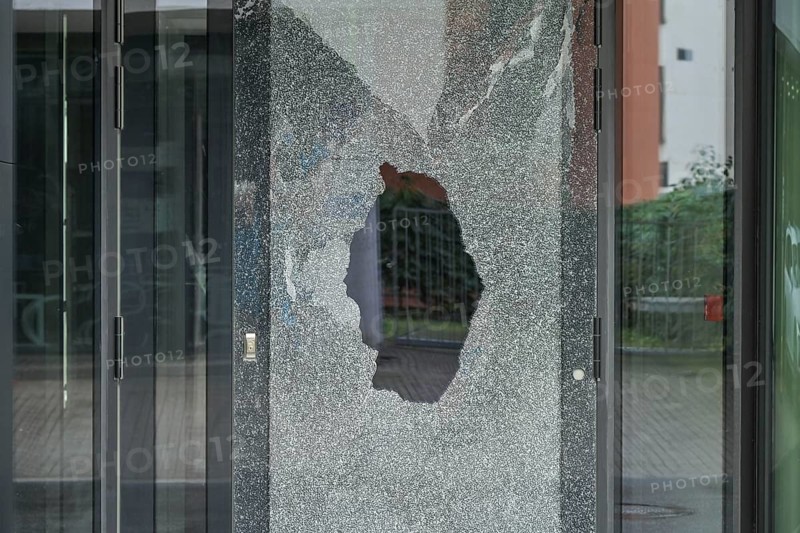 Destroyed door, symbolic photo of burglary, Tallinn, Estonia