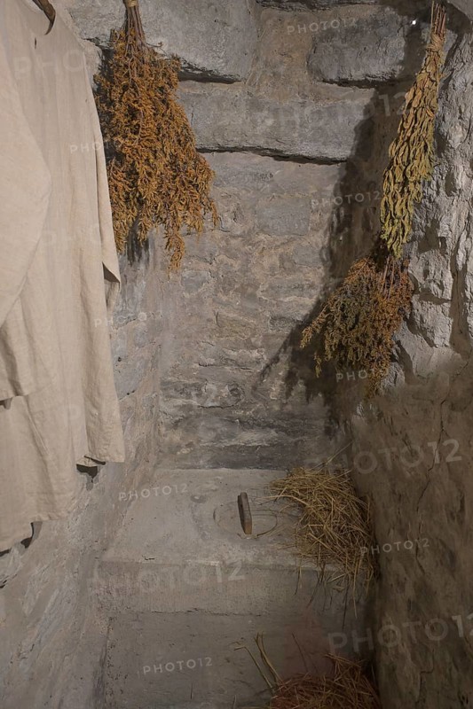Toilet, outhouse, exhibition, Kiek in de Kök Museum and Bastion, Old Town, Tallinn, Estonia