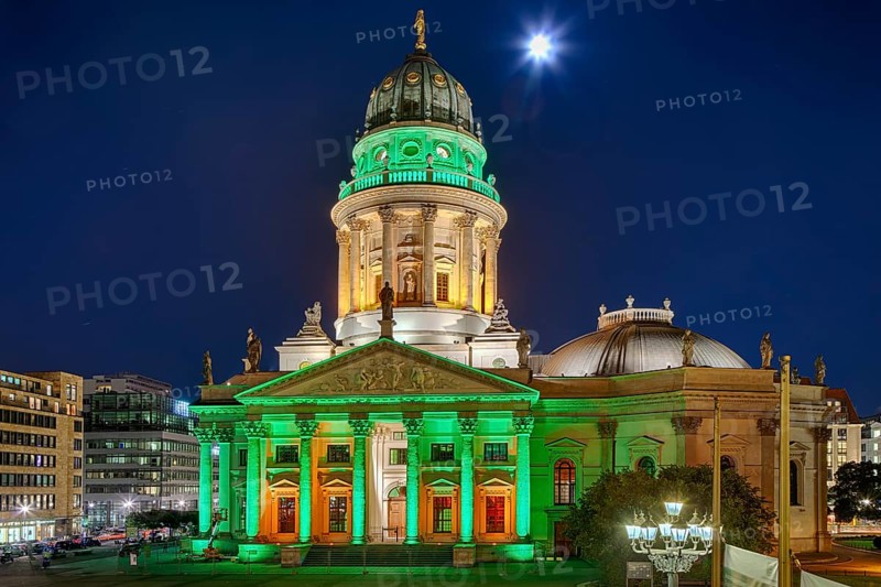 German Cathedral Gendarmenmarkt Berlin illuminates Festival of Lights Berlin Germany