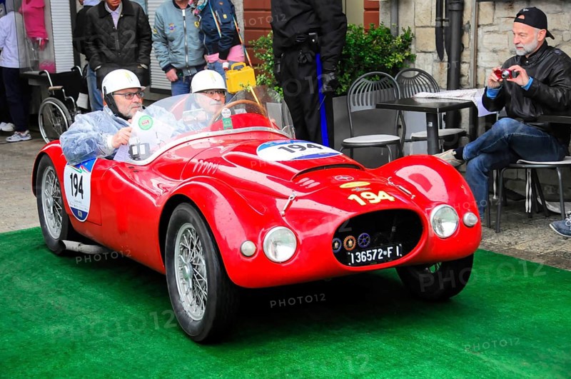 Mille Miglia 2016, time control, checkpoint, SAN MARINO, start number 194 PATRIA 750 SPORT built in 1950 classic car racing. San Marino, Italia