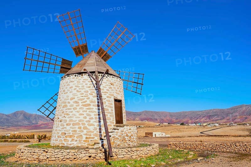 Traditional windmill, Fuerteventura, Canary Islands, Spain