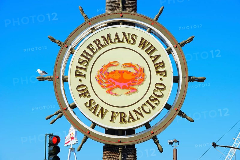 Fishermans Wharf sign post, San Francisco, California, USA