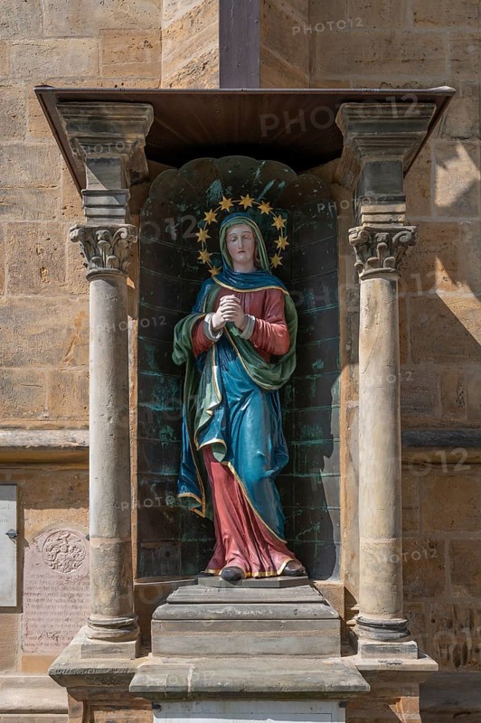 Figure of Mary at St. Martin's Church, Amberg, Upper Palatinate, Bavaria, Germany