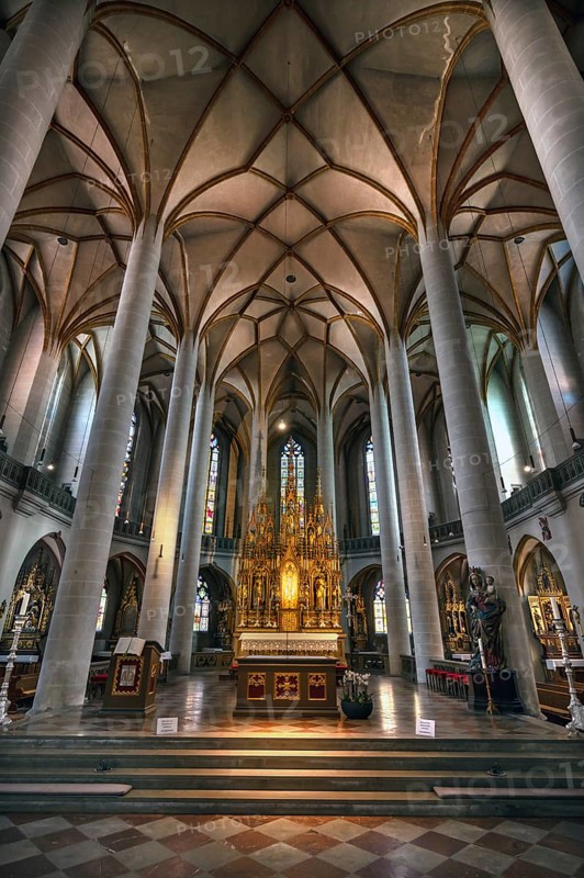 Baroque high altar, St. Martin church, largest Gothic hall church in Upper Palatinate, Amberg, Upper Palatinate, Bavaria, Germany