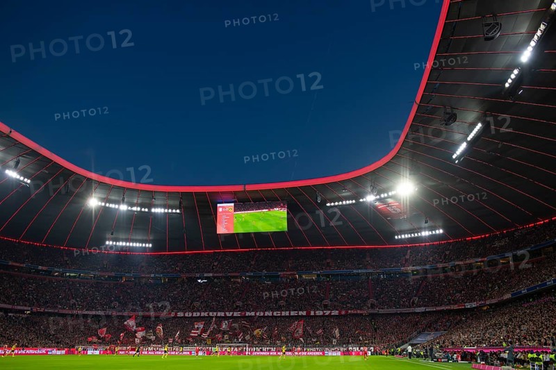 Total, overview, blue hour, German Classico, FC Bayern Munich FCB versus Borussia Dortmund BVB, Allianz Arena, Munich, Bayern, Germany