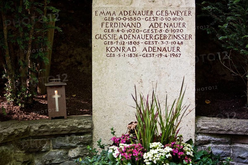 Grave of Konrad Adenauer and the Adenauer family at the Rhöndorfer Waldfriedhof, Bad Honnef, North Rhine-Westphalia, Germany