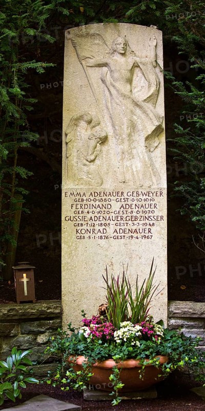 Grave of Konrad Adenauer and the Adenauer family at the Rhöndorfer Waldfriedhof, Bad Honnef, North Rhine-Westphalia, Germany