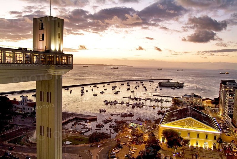 Elevador Lacerda, Baia de Todos os Santos, Salvador, Bahia, Brazil