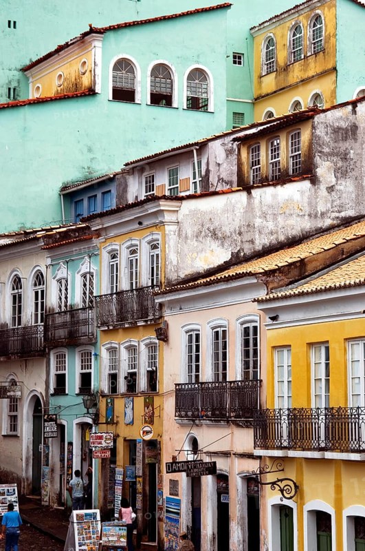 Houses, Pelourinho, Salvador, Bahia, Brazil