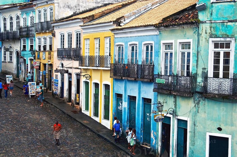 Houses, Pelourinho, Salvador, Bahia, Brazil